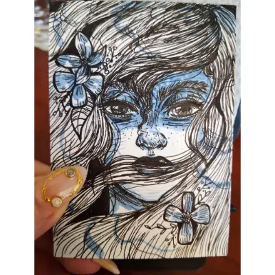 Nymph aceo art card thumbnail 3