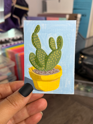 Cactus Cutie 1 By IzzieQ aceo art card thumbnail 1
