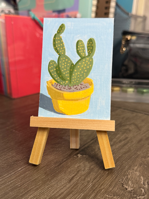 Cactus Cutie 1 By IzzieQ aceo art card thumbnail 2