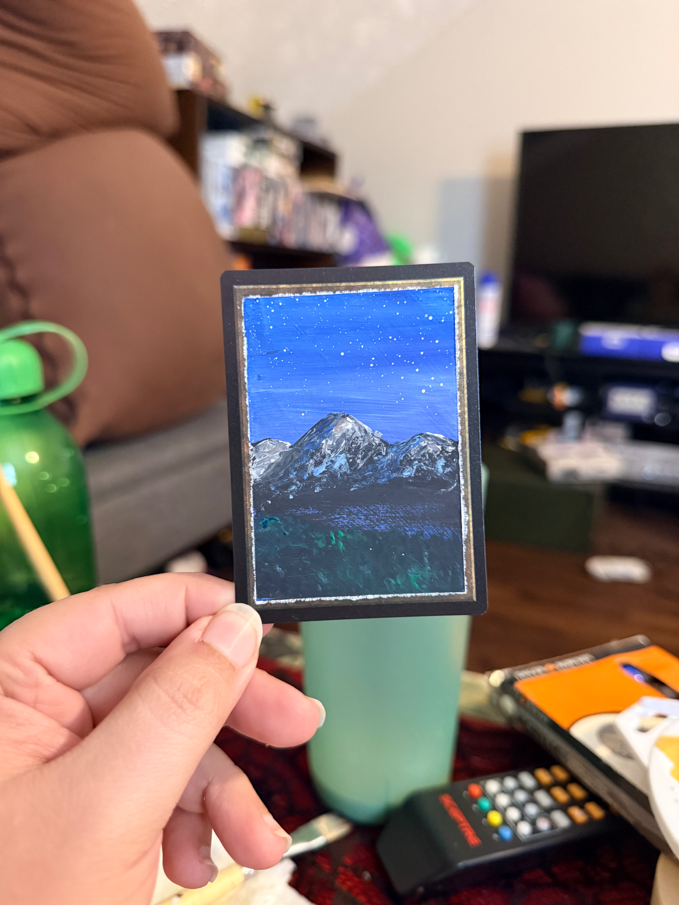 Mountain range aceo art card