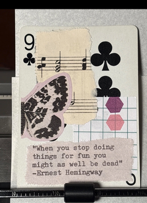 Butterfly quote card #108 by Mazerzine Ernest Hemingway aceo art card thumbnail 1