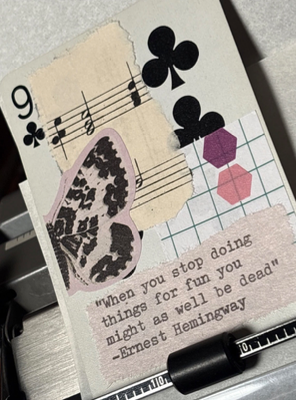Butterfly quote card #108 by Mazerzine Ernest Hemingway aceo art card thumbnail 2