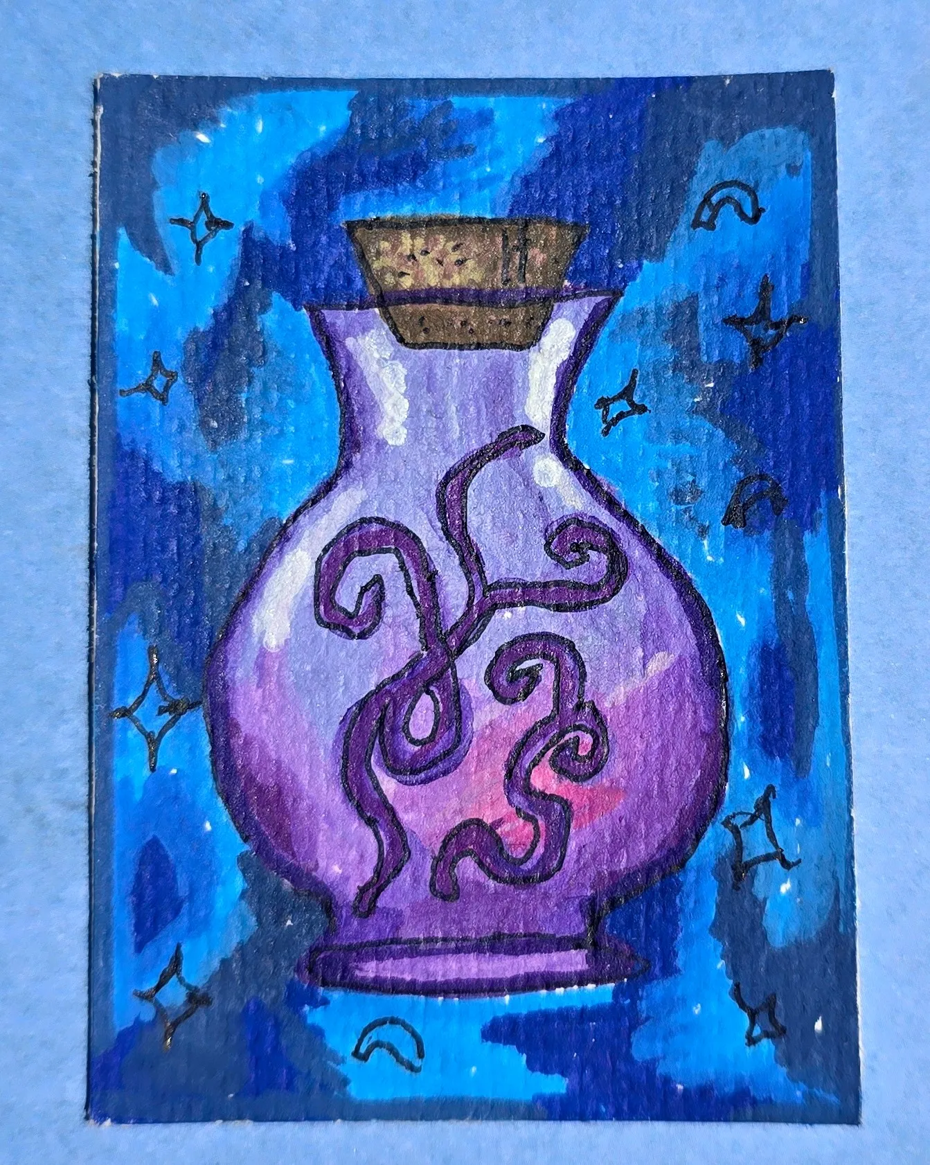 Purple wonder #1 of 4 aceo art card