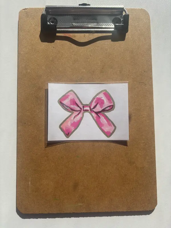 “Girly things” bow aceo art card