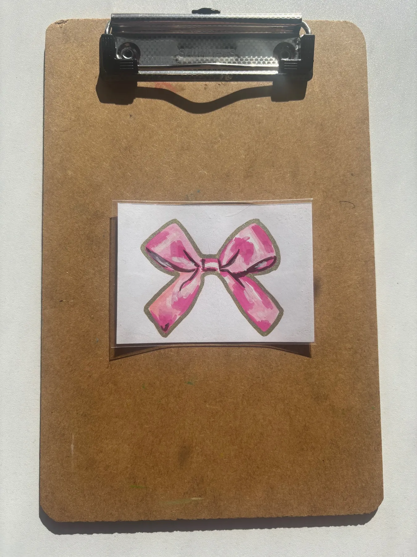 “Girly things” bow aceo art card