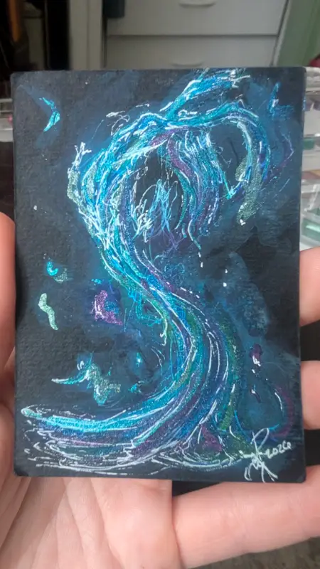 Water Nymph aceo art card