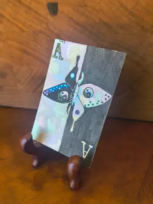Balance Moth Card aceo art card thumbnail 2