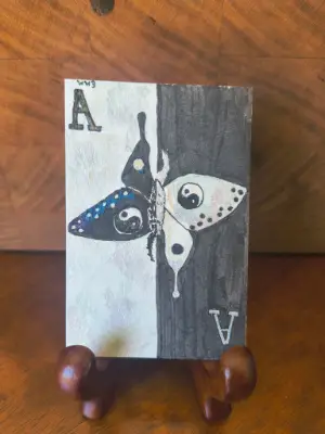 Balance Moth Card aceo art card thumbnail 1