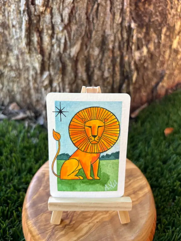 Leo the Lion aceo art card