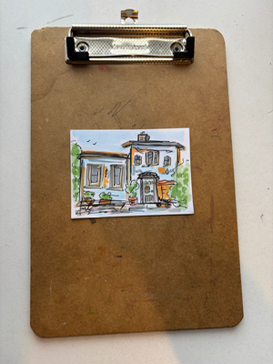 “Our Home” Urban Sketch aceo art card thumbnail 3