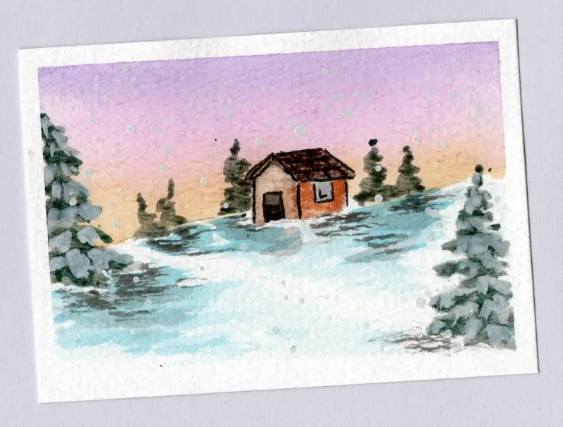 The Hut aceo art card