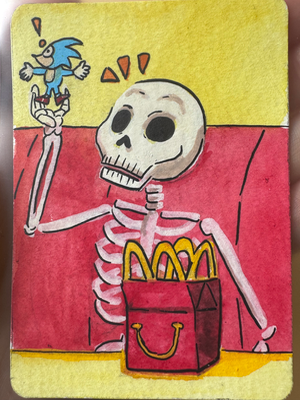 Surprise aceo art card thumbnail 1