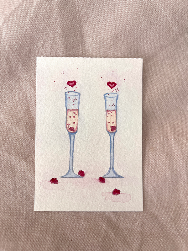 table for two aceo art card
