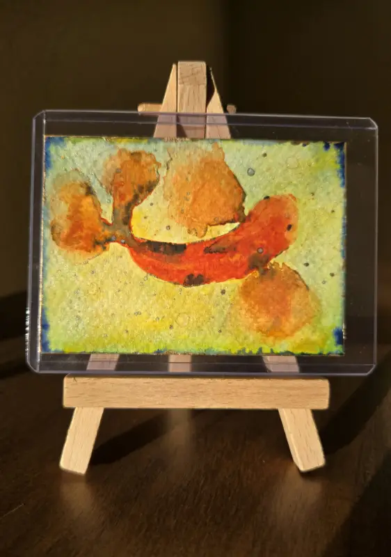 Phoenix Koi | Original ACEO Mini Painting | Koi Fish aceo art card
