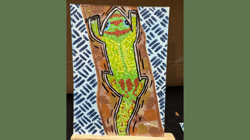Gilbert Gecko aceo art card
