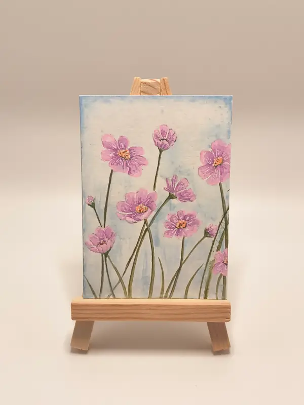 Pink Sky Meadow aceo art card