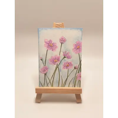Pink Sky Meadow aceo art card thumbnail 1
