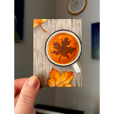 Leaf Tea aceo art card thumbnail 1