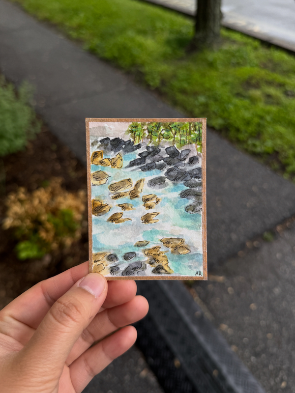 Mountain Stream aceo art card