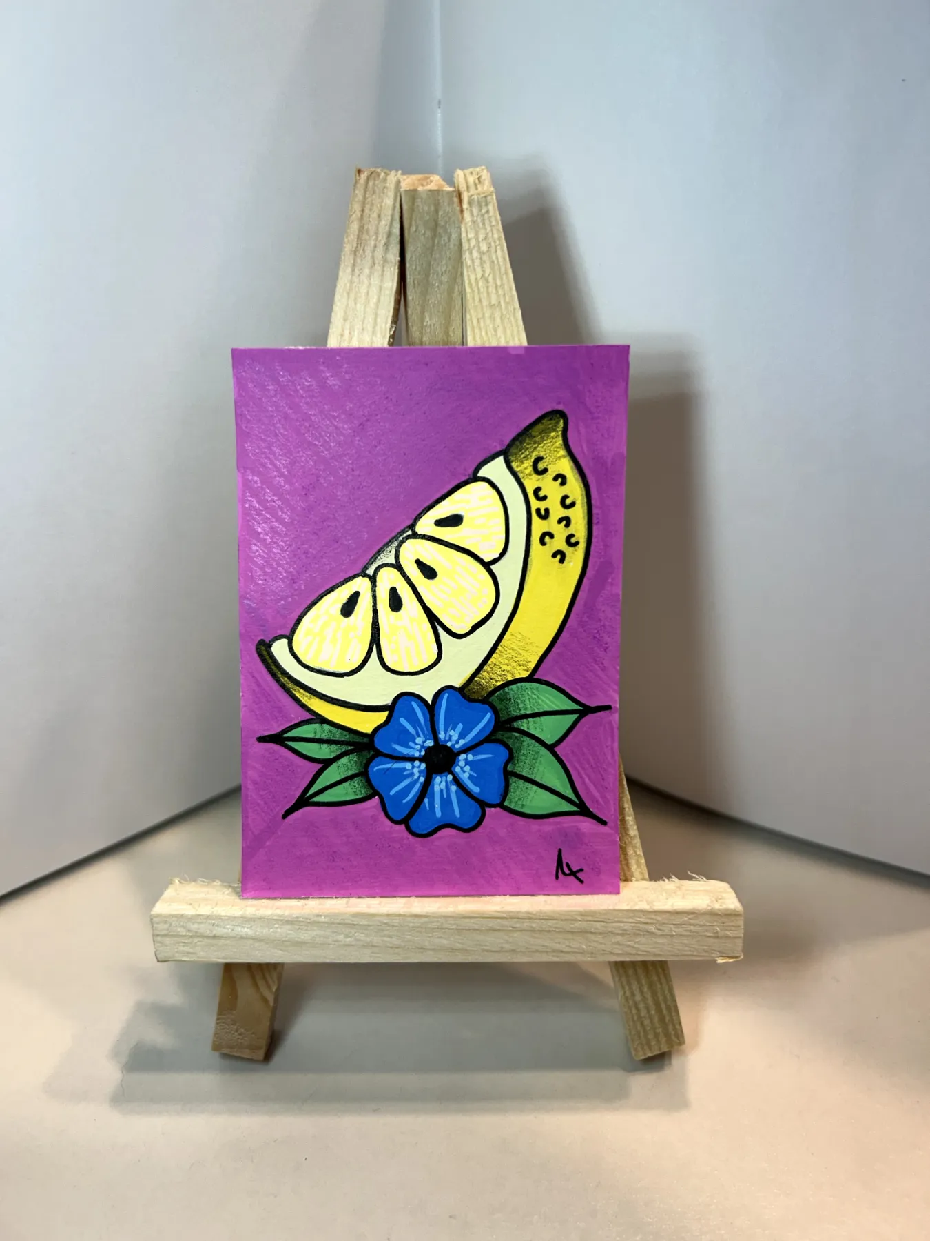 Trad Lemon Slice aceo art card