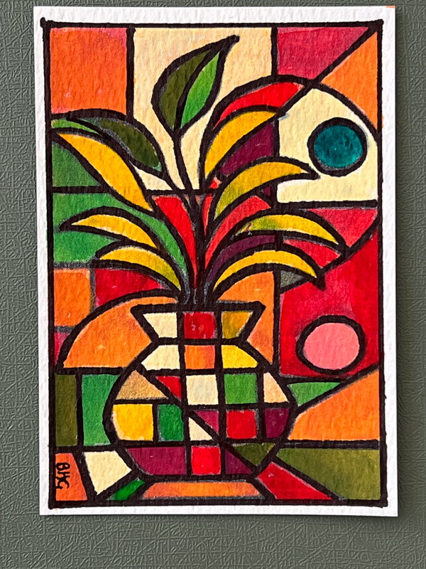 Golden Vase aceo art card