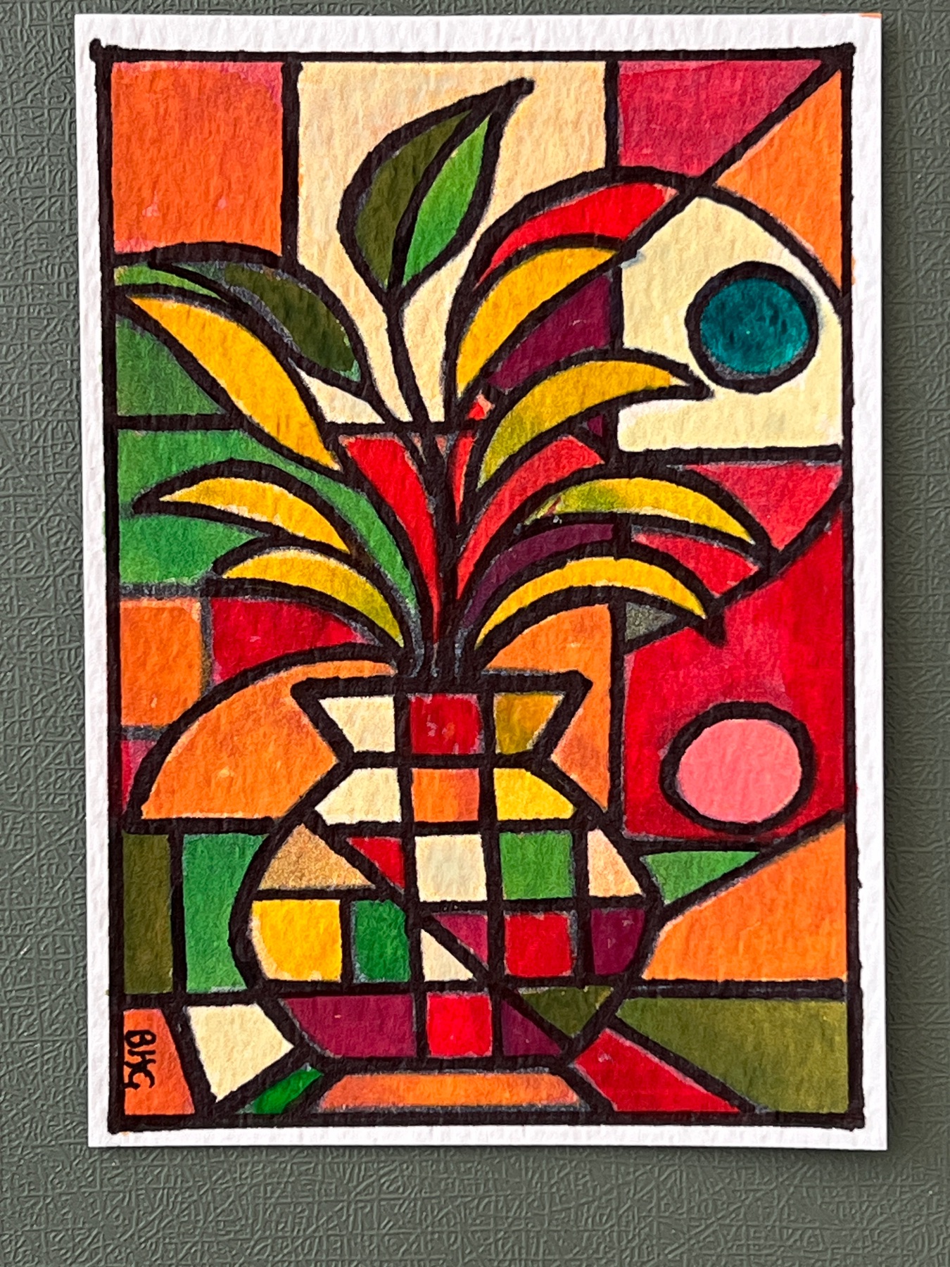 Golden Vase aceo art card