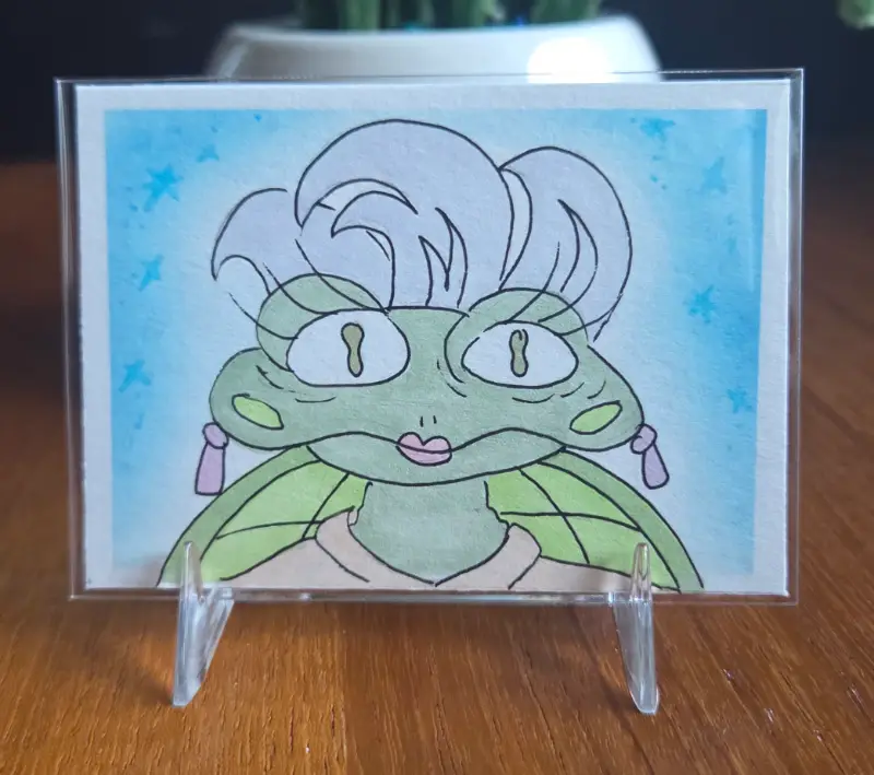 Alva the Frog aceo art card