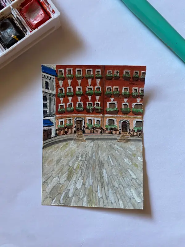 Walking in London aceo art card