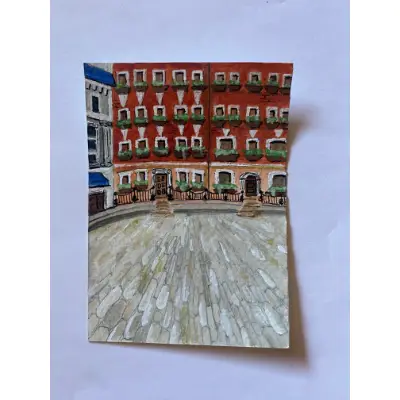 Walking in London aceo art card thumbnail 3