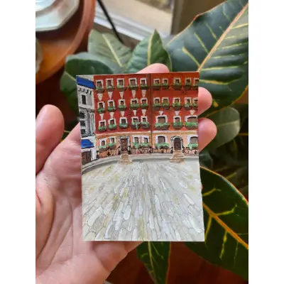 Walking in London aceo art card thumbnail 2