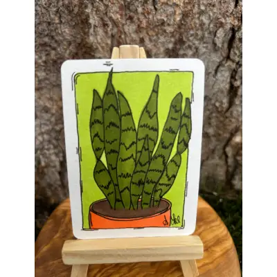 Sirius the Snake Plant aceo art card thumbnail 2