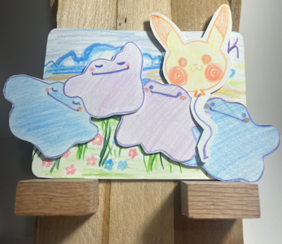 4 dittos aceo art card thumbnail 1