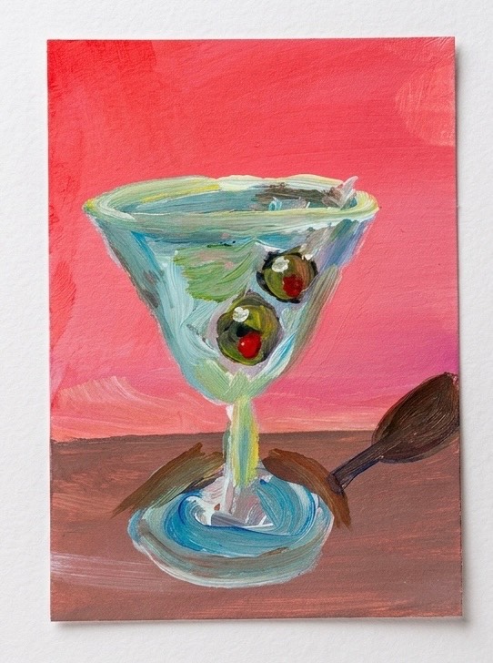 Shaken not stirred aceo art card