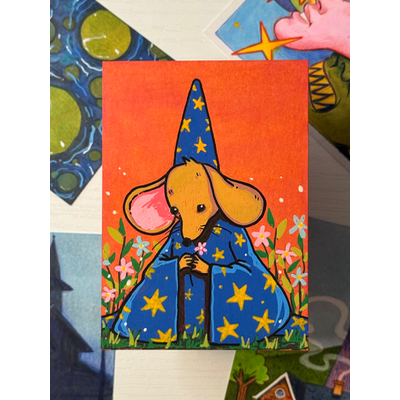 Flower Wizard aceo art card thumbnail 3