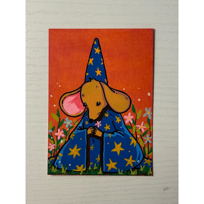 Flower Wizard aceo art card thumbnail 1