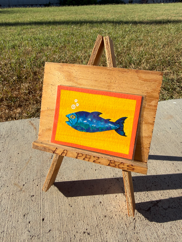 Blue Fish aceo art card
