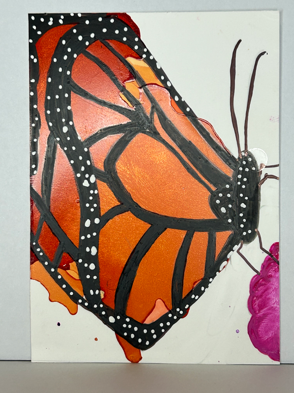 Monarch Butterfly in Profile aceo art card