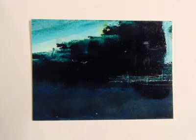 San Gabriel River Landscape original oil painting ACEO aceo art card thumbnail 1