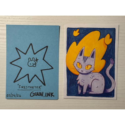Firestarter aceo art card thumbnail 2