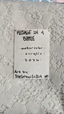Message in a bottle aceo art card thumbnail 2