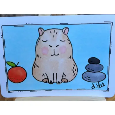 Namaste Caby aceo art card thumbnail 2