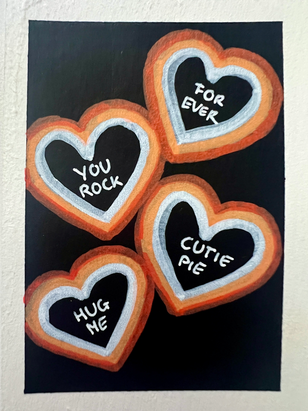 Valentine Heart Orange aceo art card