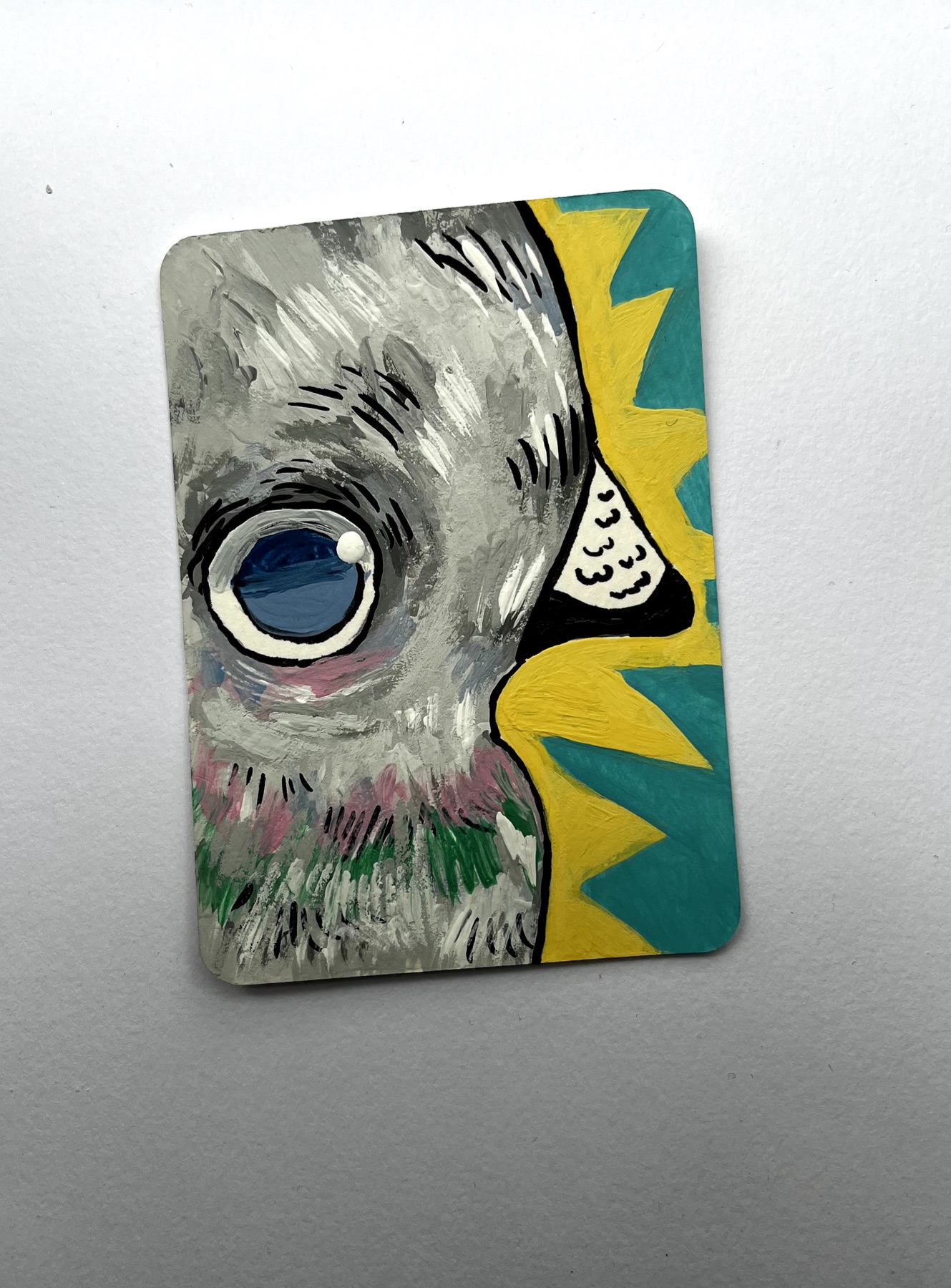 ACEO Original kb.creations Signed pigeon Illustration acryllic aceo art card