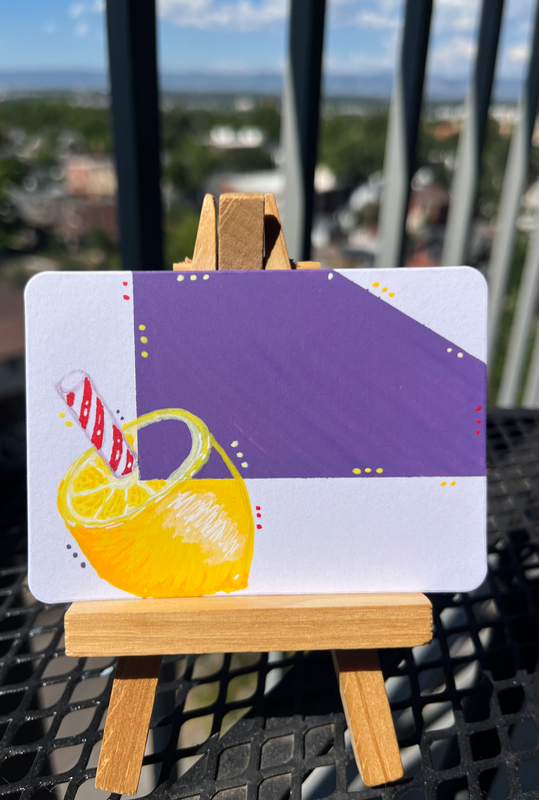 Angular Appetite: Lemon Stick aceo art card