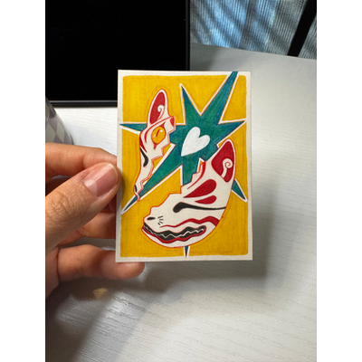 Kitsune aceo art card thumbnail 2