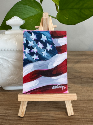 American Flag Study 3/7 aceo art card thumbnail 1