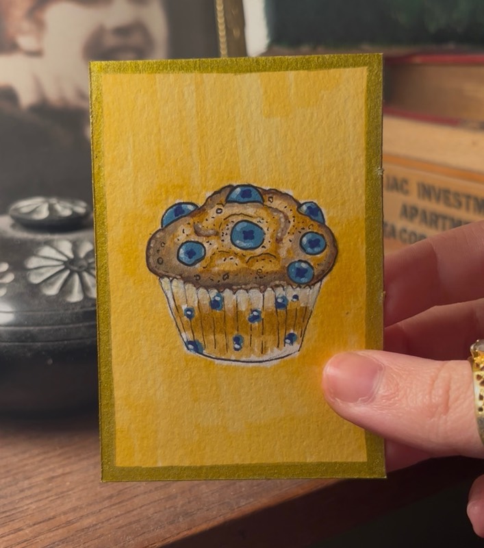 Blueberry Muffin aceo art card