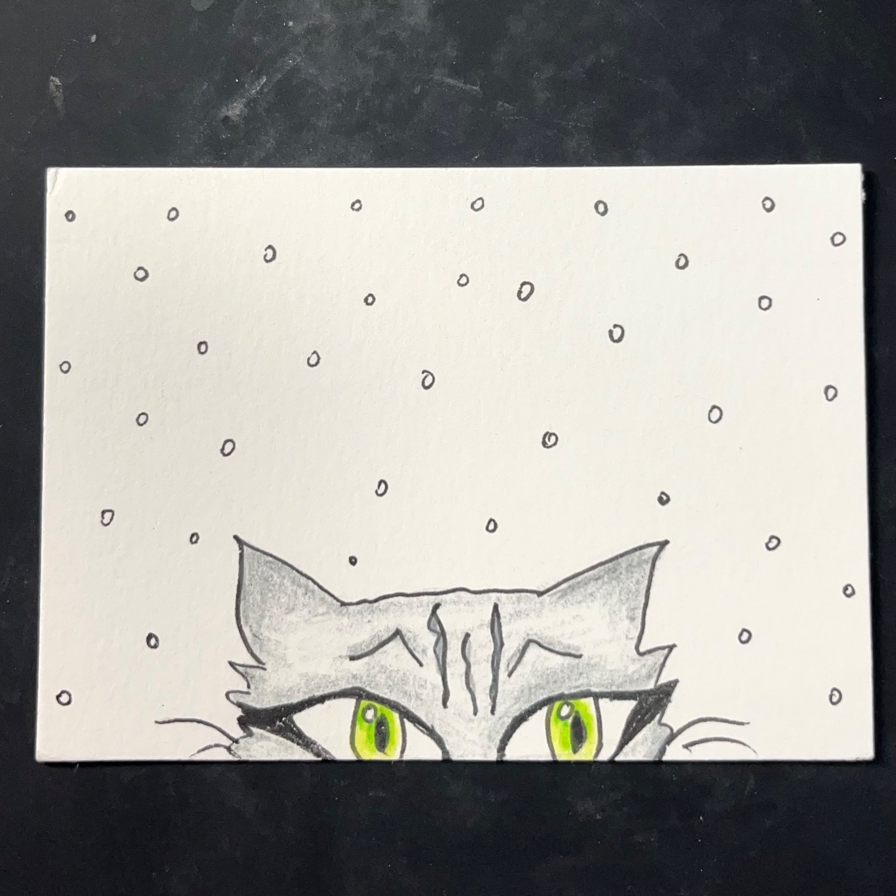 Peekaboo Kitty aceo art card