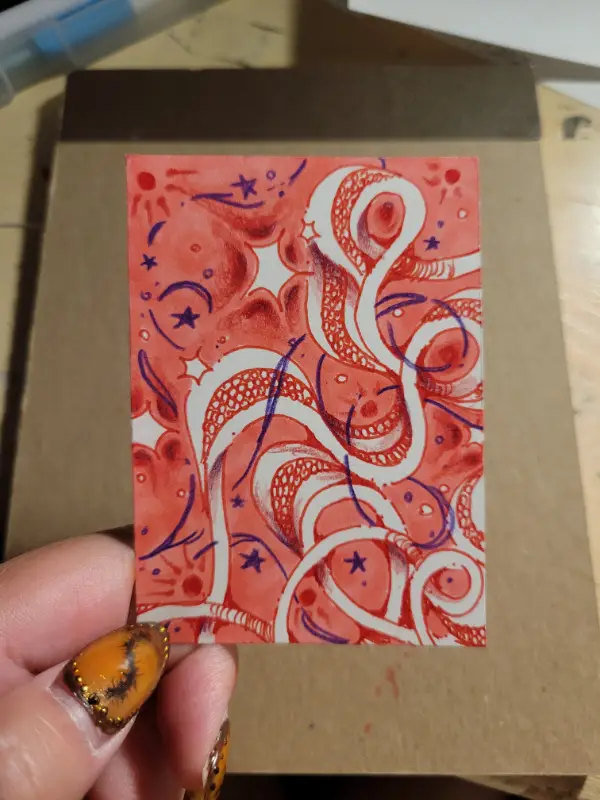 Busy Mind aceo art card