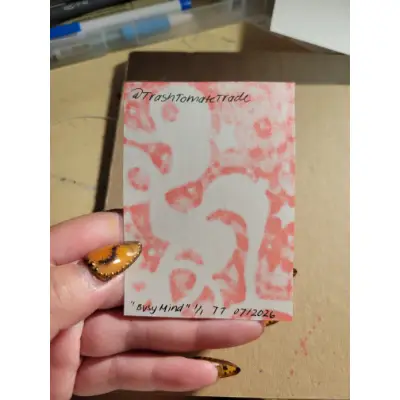 Busy Mind aceo art card thumbnail 2